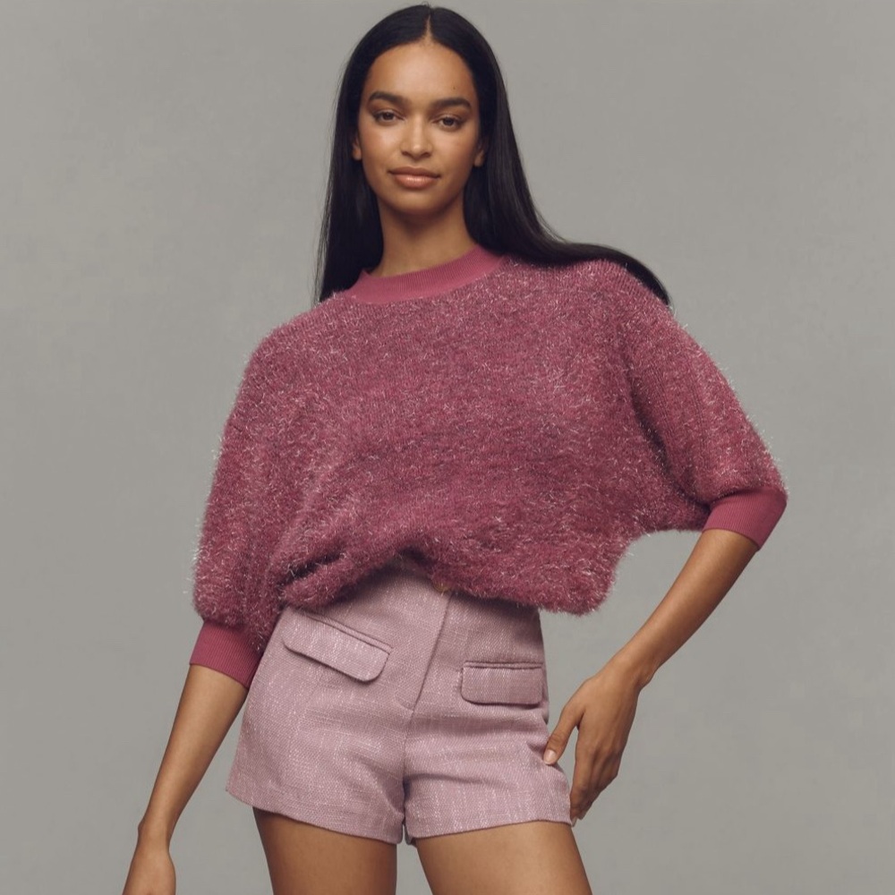 $128 NWT! Anthropologie Violetta Tinsel Sweater by Maeve